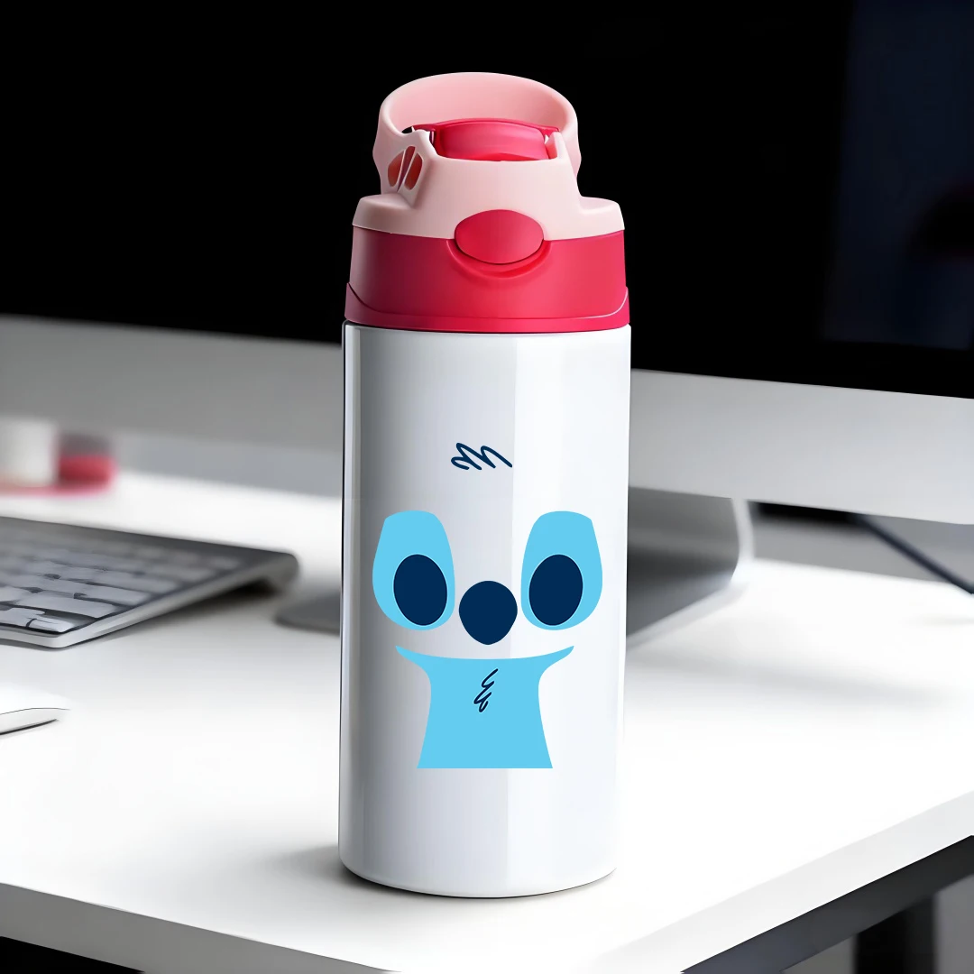 

Disney Insulated Cup - Blue Cartoon Animal Smiling Logo 304 Stainless Steel Cartoon Straw Cup Kids Water Bottle New Year Gift
