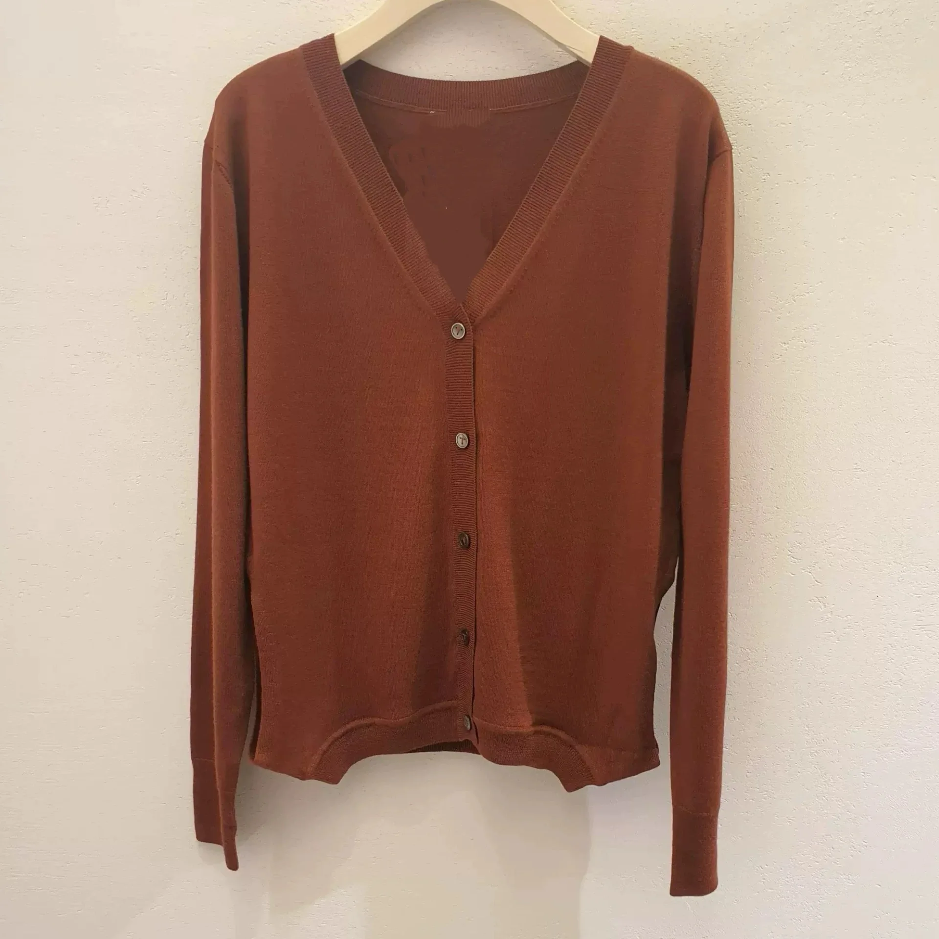 T*ME Lemon Cheese Knitted Long Sve Vest round Ne Button Sle Two-Way Wear Commute Faion Women's Knitwear Outerwear