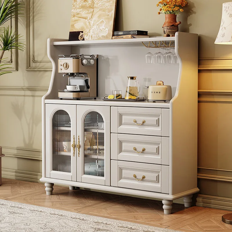 

American retro solid wood dining side cabinet Changhong glass cabinet integrated cabinet living room storage