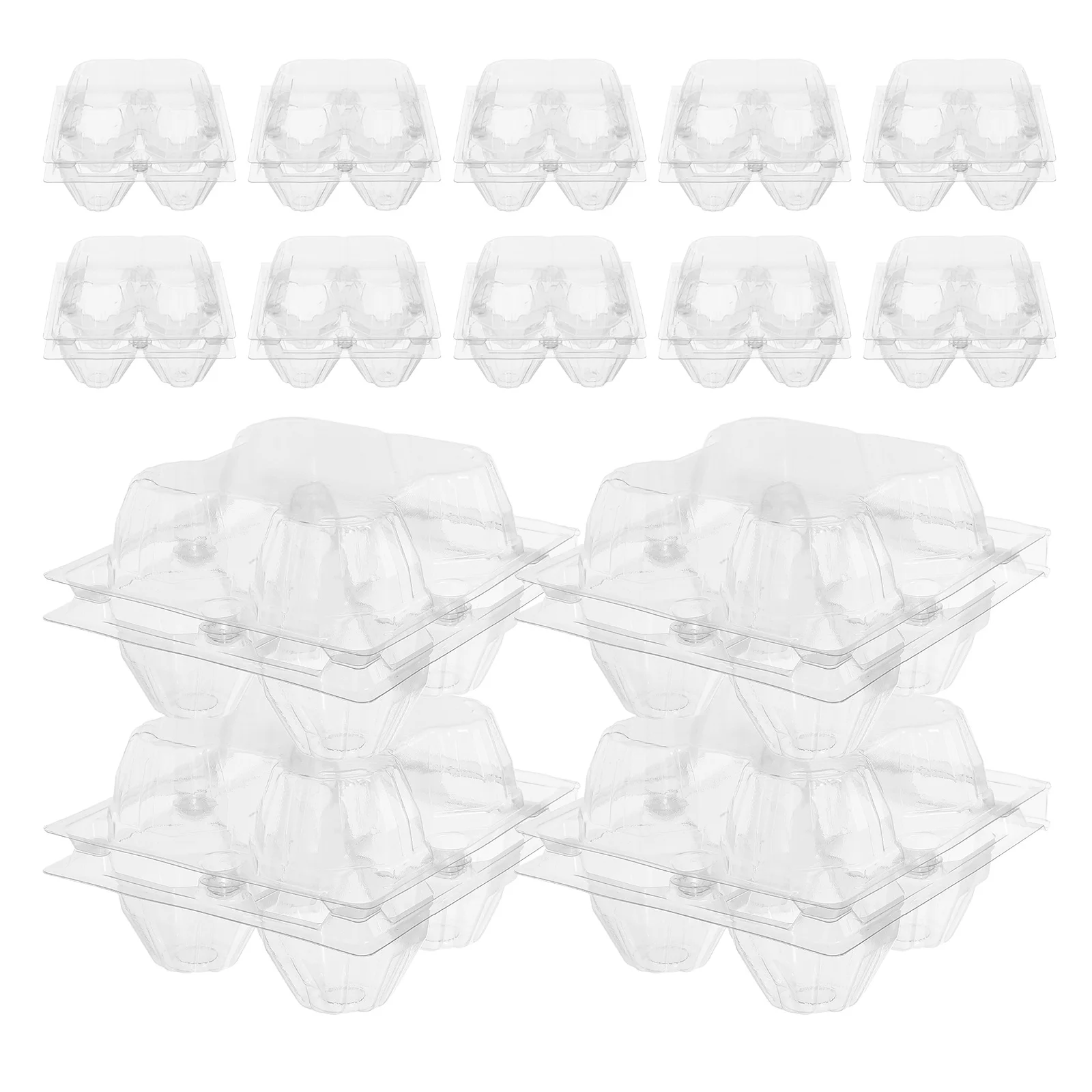 

30pcs Transparent Egg Storage Container 4 Grids Portable Egg Box Carrier Refrigerator Freezer Cabinet Camping Picnic Travel