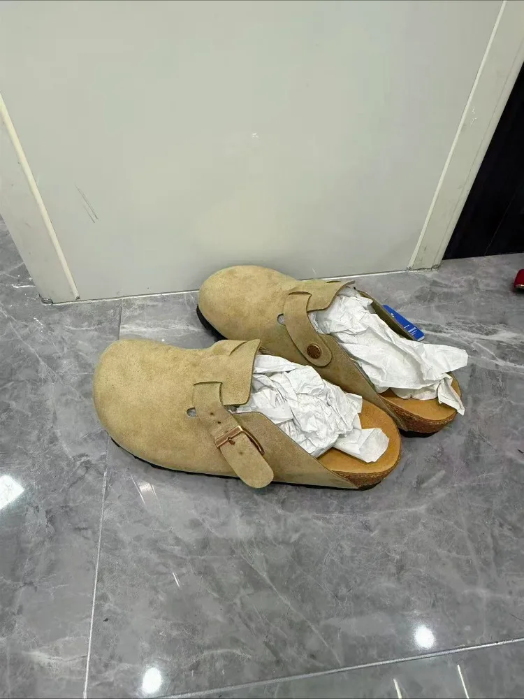 

Fashionable Half-slipper Round-headed Slippers, Versatile Women's Frosted Surface, Casual Lazy Thick-soled Slippers