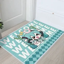 Cartoon Anime Hatsune Miku carpet short velvet thickened bedroom living room entrance foot mat rectangular bedside blanket