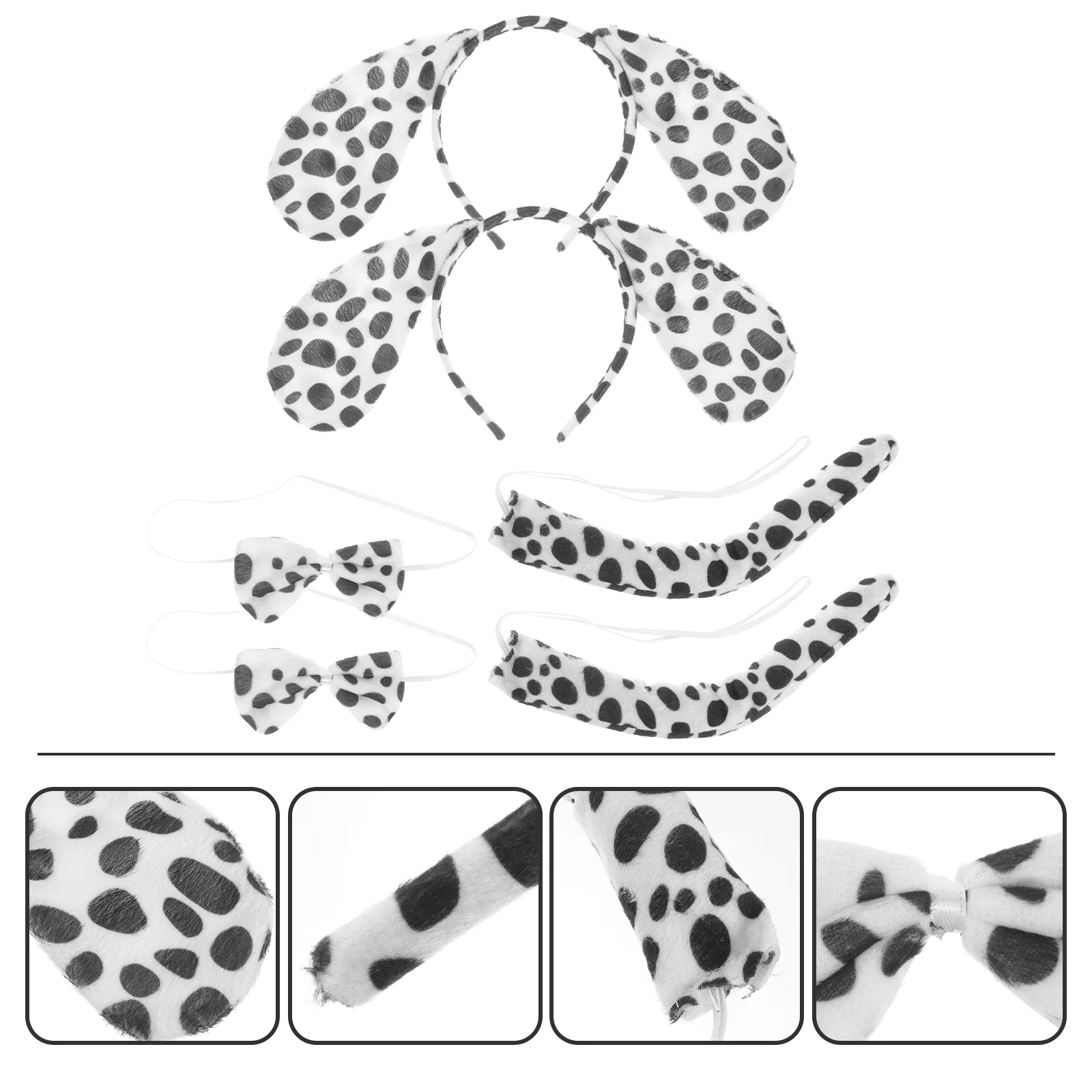 달마시안 머리띠, 유아 할로윈 장식 의상, 귀 머리띠, 플라스틱 공연, 2 세트