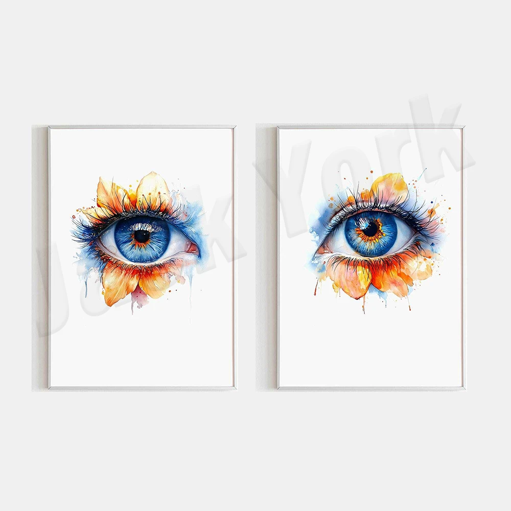 Watercolor eye anatomy illustration, healing iris symbol, pupil clinic visual design, eyeball, eye structure, optometrist poster