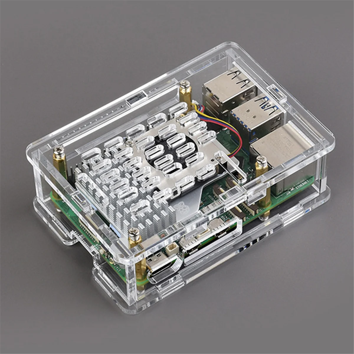 For Raspberry Pi 5 Case Transparent Acrylic Shell Protective Case Supports the Installation of Official Heat