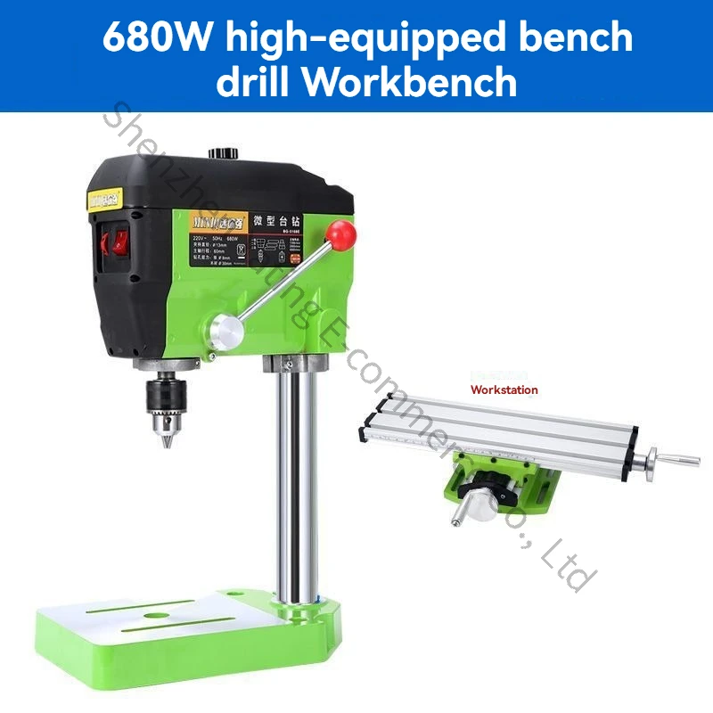 

220V 680W Upgraded Bench Drill High Precision Drilling Machine Drill Presse Miniature Bench Drill, Woodworking Drilling