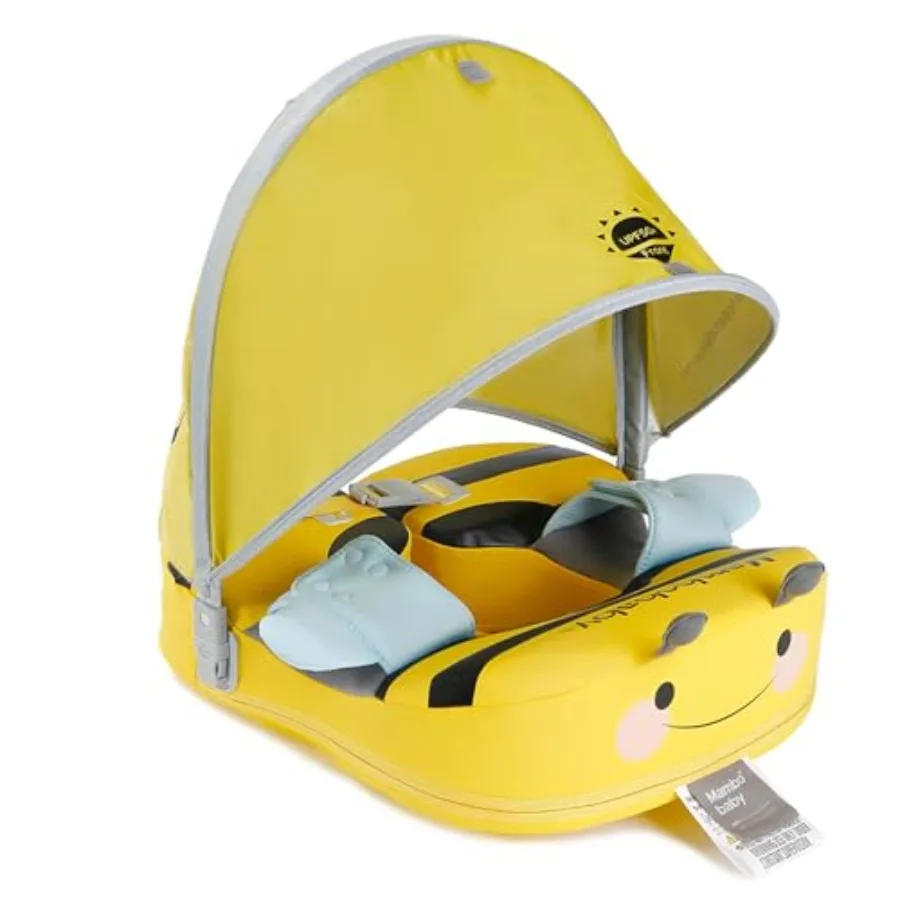 

Детский плавательный круг с ремнем на пояснице, без надувания, с цельным корпусом, для детей от 6 до 36 месяцев, синий, с солнцезащитным козырьком, для бассейна