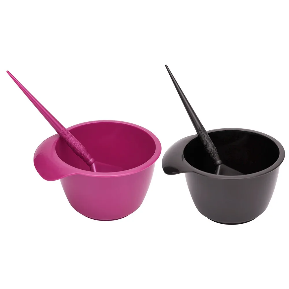 

2pcs/set Plastic Hair Dye Brush Bowl Set Professional Anti-Static Coloring Hair Dye Brush and Bowl Anti-slip Durable