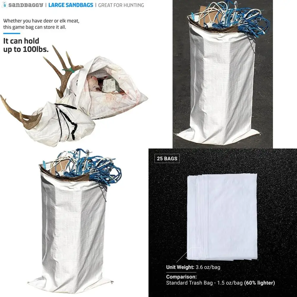 

Heavy-Duty Contractor Sandbags, 25x40, 6 Mil, 25-Pack