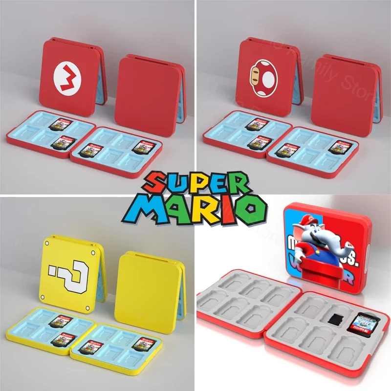 Super Mario Bros Game Cards Storage Case for Ninted Switch NS Oled Anime 12 Game Cards Holder Magnetic Silicone Card Box Gifts