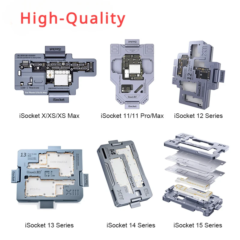 

QIANLI iSocket for iPhone X Xs 11 12 13 14 15 Pro Max Motherboard Test Fixture Double-deck Motherboard Function Tester Tools