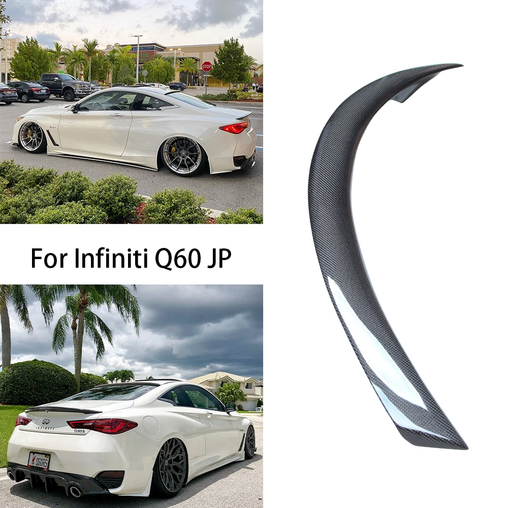 

For Infiniti Q60 Q60S Coupe JP Style Carbon fiber Rear Spoiler Trunk wing 2013-2023