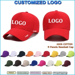 Wholesale Unisex Adjustable Dad Hat 5 Panels Cotton Sports Hat Summer Sun Hat Hip Hop Men Women Baseball Cap With Custom Logo