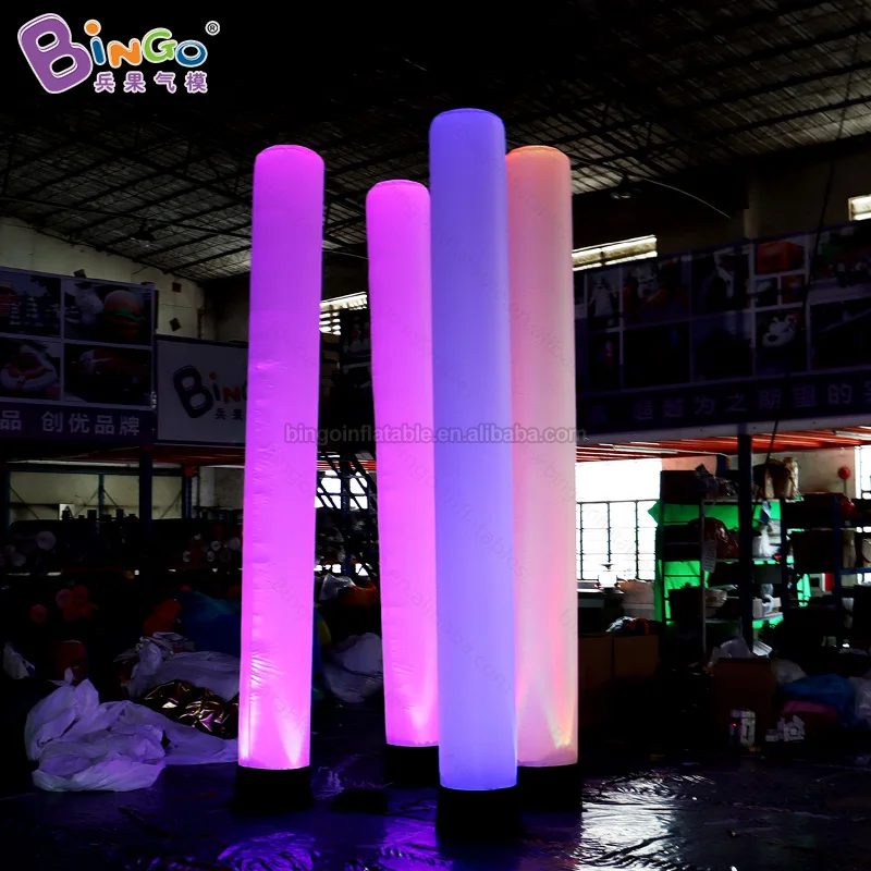 Popular design Cylinder Shape Led Lights Inflatable 4 Meters High Lampstandard For Display