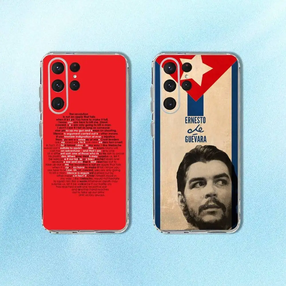 

Che Guevara Phone Case For Samsung S24,30,21,22,23,20 FE,lite,PIus,Ultra,5G,Note,9,10 Transparent Cover