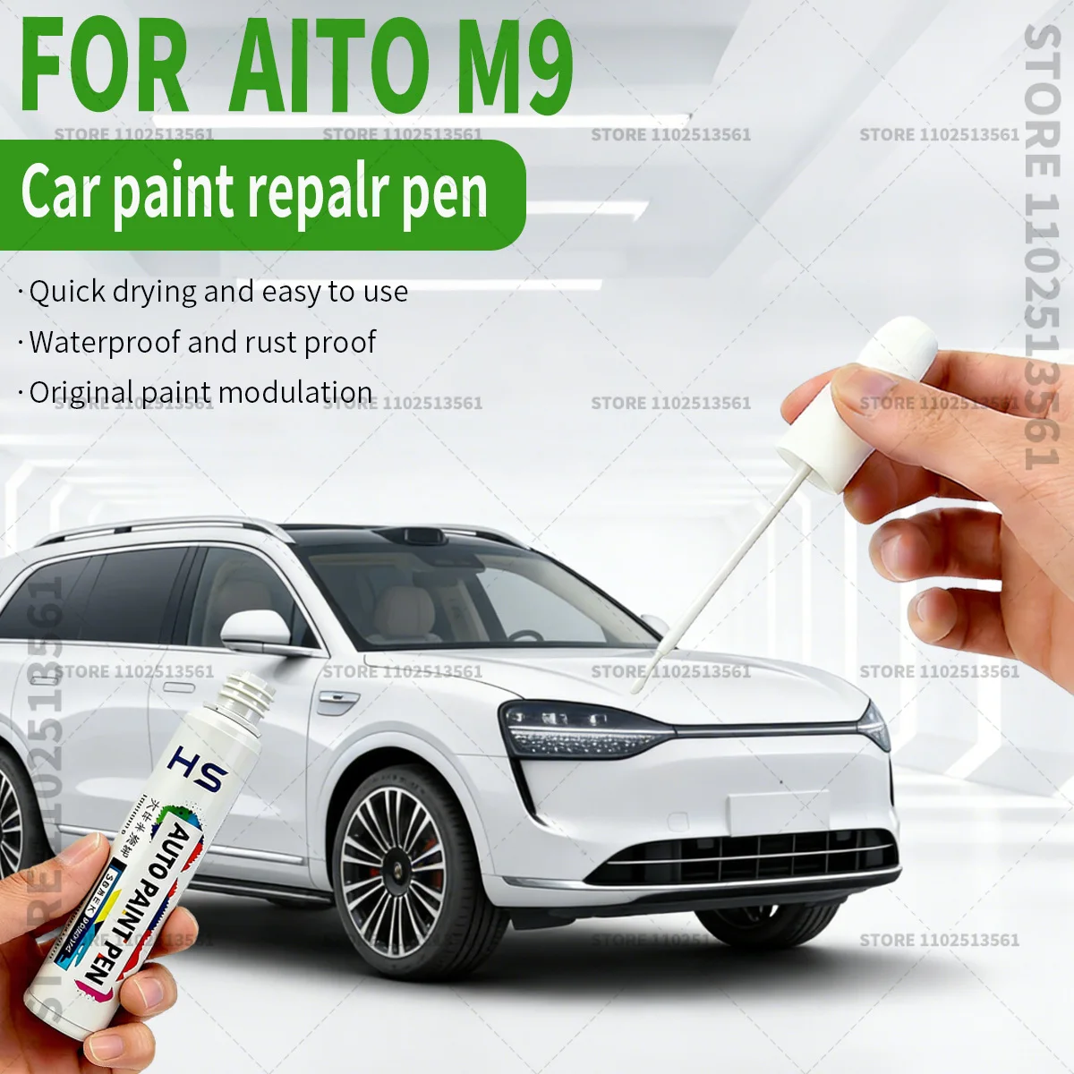 Stylo de réparation de peinture automobile, anti-rayures, accessoires auto DIY pour AITO M9 Kim Rae Red Orange Dignity Black Galaxy Blue