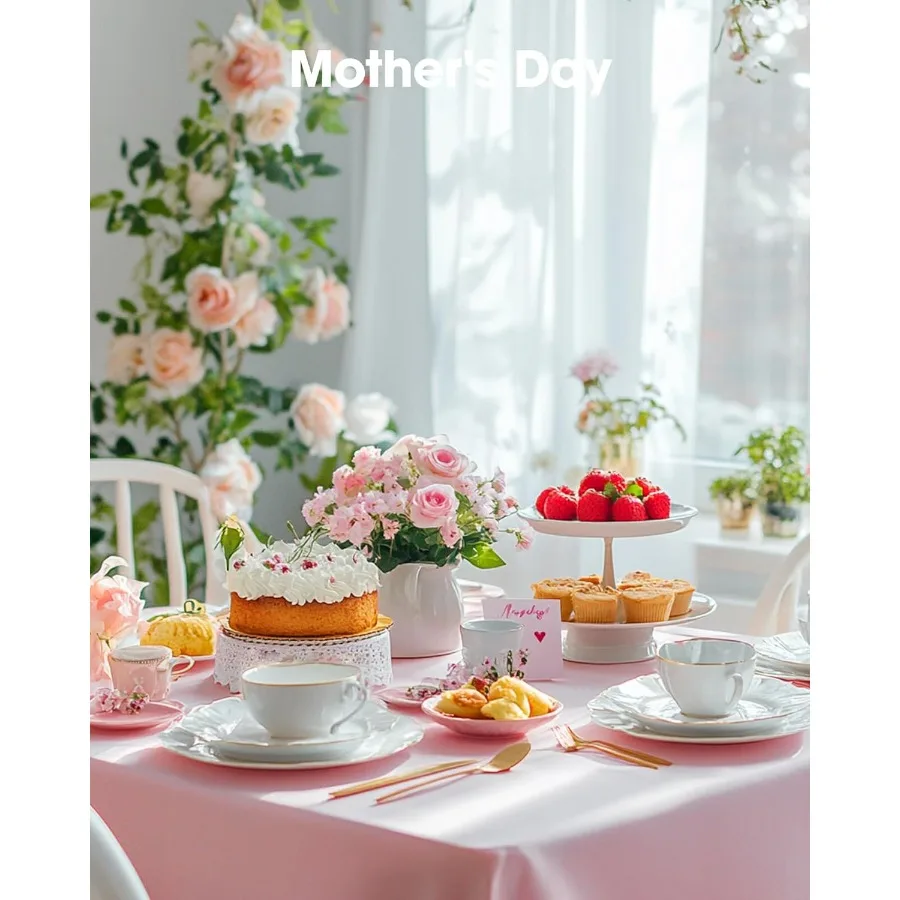 10Pcs Disposable Plastic Tablecloths 137×274cm, Nice Decor for Birthdays, Picnics and Daily Family Parties.