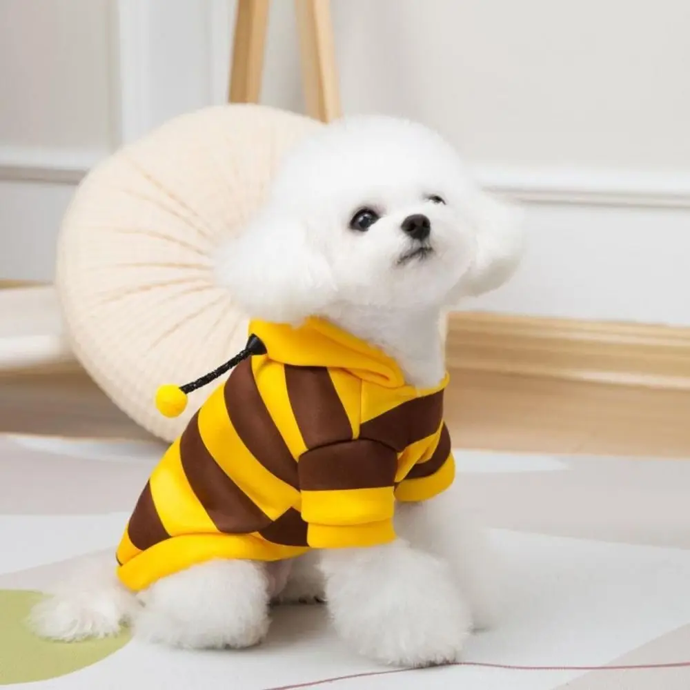 

Kawaii Bee Design Puppy Cat Clothing Thickened Warm Dog Pullover Hoodie Jumpsuit Soft Cat Sweatshirt Chihuahua
