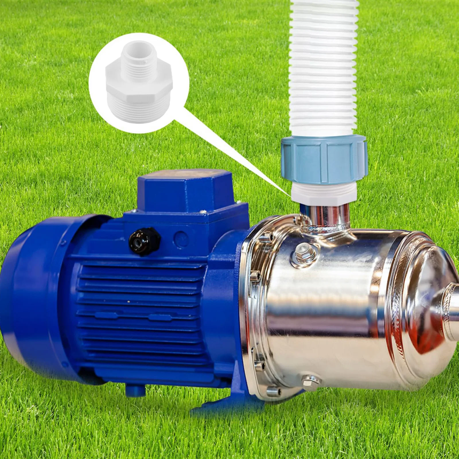 Garden hose adapter PVC 1 5 inch NPT male to 3/4 inch for ght male offering and leak for proof water connection solution