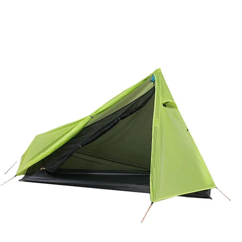 Outdoor Ultralight Rodless Camping Hiking 3 Season 15D Nylon Silicon Coating Double Layer Tent