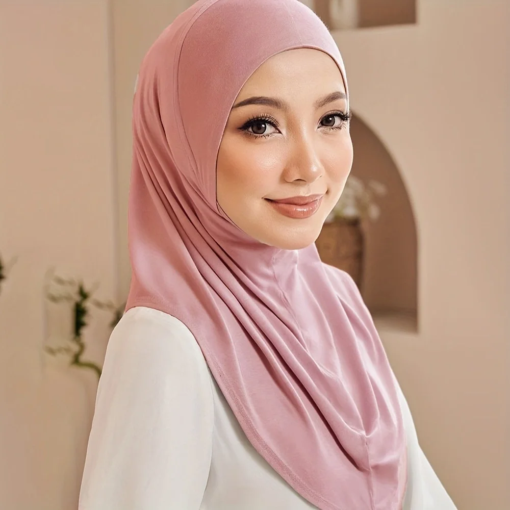 Neue Instant Ready to Wear Hijab Muslimische Frauen Stretchy Sports Jersey Hijab Schals Malaysia Headwraps Caps