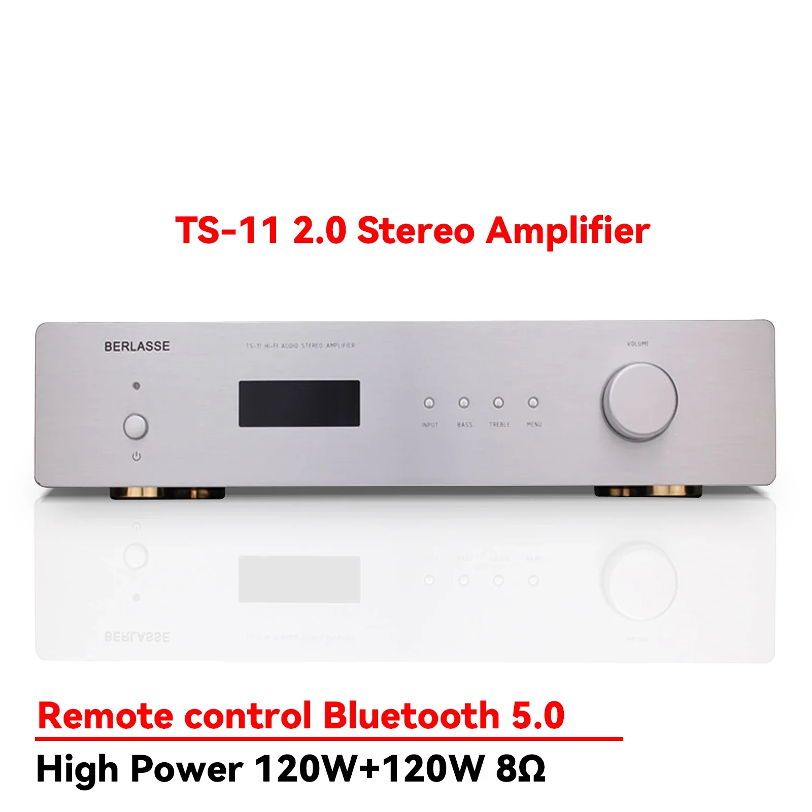 AMXEKR TS-11 120w*2 2-channel Stereo Amplifier High Power Bluetooth 5.0 Fiber Coaxial Input JRC5532 HIFI Subwoofer Amplifier