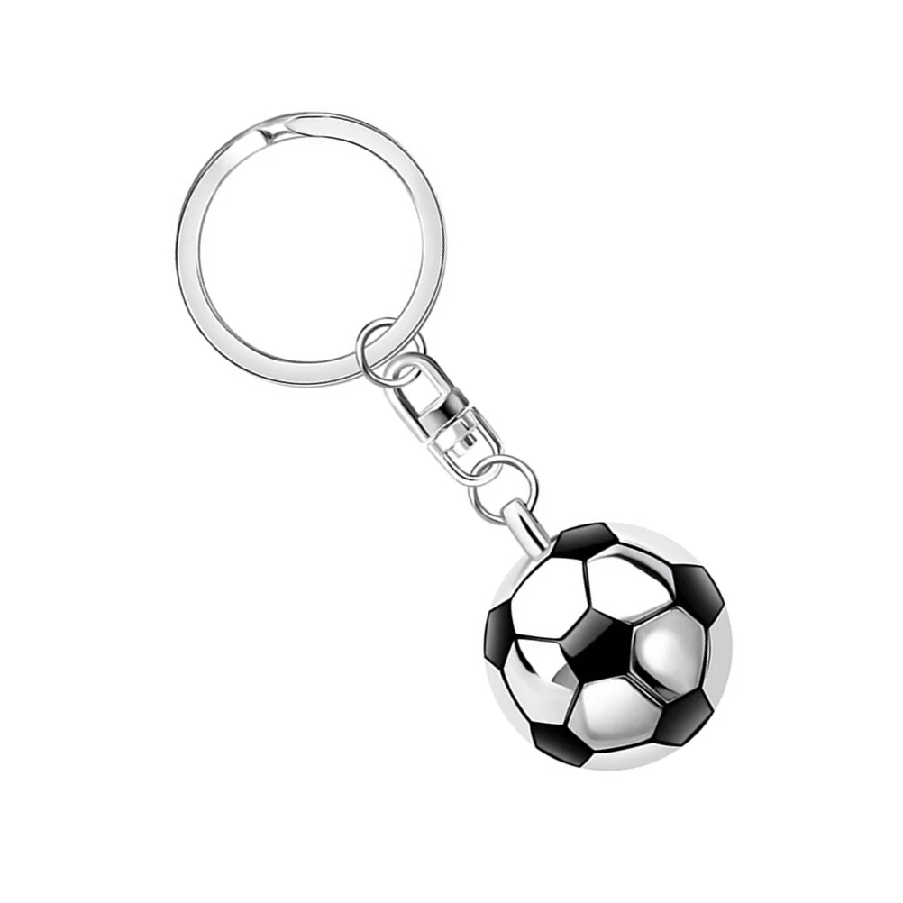 

12 Pcs Football Key Chain Keyring Creative Metal Fob Soccer Keychain Semicircle