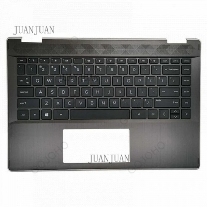 

A+ L53795-001 Для HP Pavilion X360 14-DH: подставка для рук с клавиатурой и подсветкой, серебристая окантовка