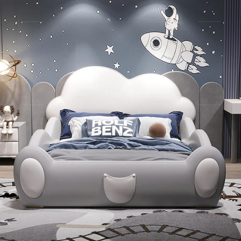 

Cute King Size Double Bed Aesthetic Modern Kids White Modern Double Bed High End Genuine Leather Camas Matrimonial Furniture