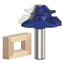 1Pc 1/2'' Shank 45 Degree Lock Miter Router Bit Tenon Carbide Wood Milling Cutter Woodworking DIY Tool