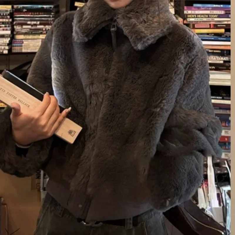 Premium 2025 Winter New Loose Stand Collar Stand Collar Double sided Plush Coat for Women