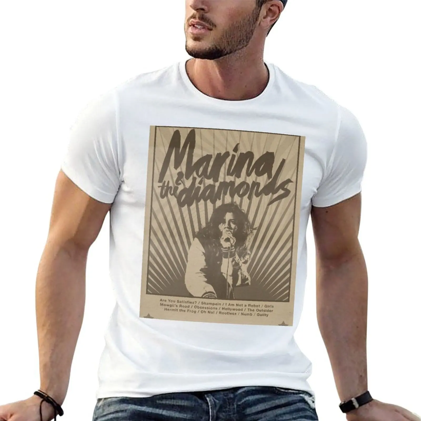 Camiseta Marina and The Diamonds The Family Jewels Album Concert, camiseta para hombre, camiseta 100% de algodón