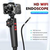 6MM/8MM Newest 180 Degree Steering Industrial Borescope Endoscope Cars Inspection 1080P Camera With 6 LED for iPhone Android PC