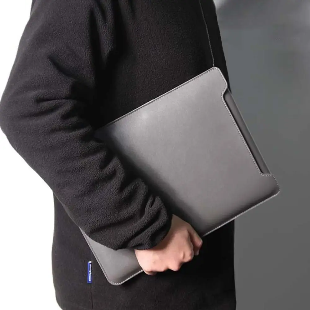 Modern Design Portable Laptop Sleeve Bag Pu Leather 13.3/15inch Notebook Sleeve Solid Color Ultra-thin Computer Bag School