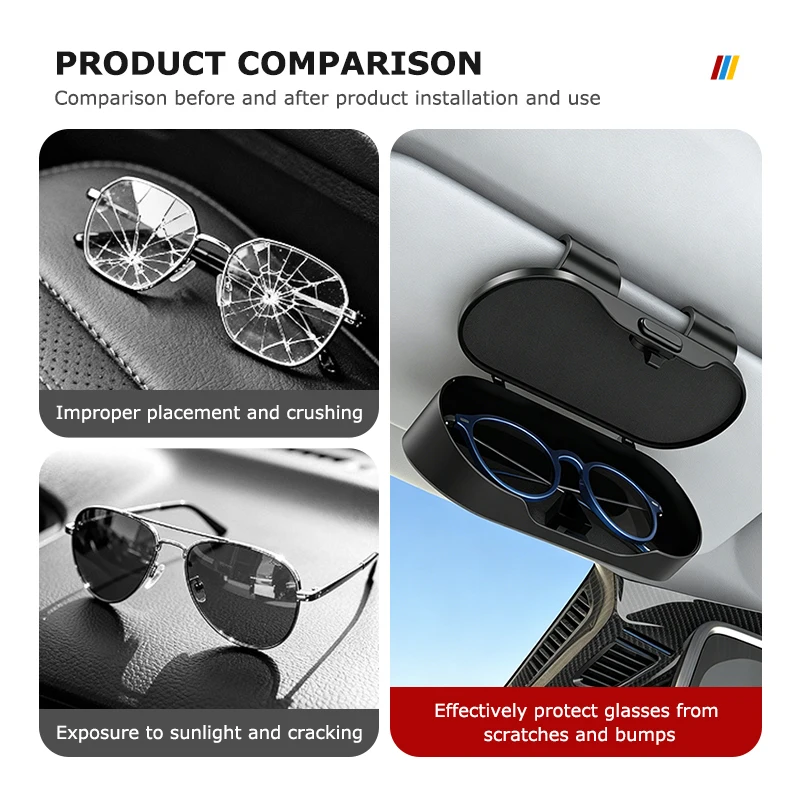 Car Sun Visor Glasses Holder Universal Auto Sunglasses Organizer Box For DAF XF 95 105 CF LF VAN view 5