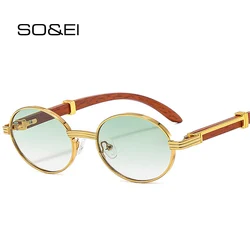 SO & EI-gafas de sol ovaladas para hombre y mujer, lentes de diseñador de marca de moda, gradiente transparente, gafas de sol de lujo, UV400