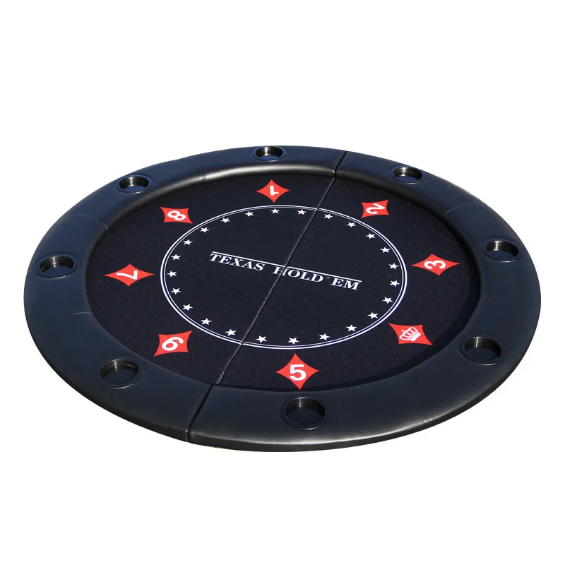 Diameter 120cm Folding Texas Hold'em Table Portable Folding Table Anti Slip Special Rubber Poker Mat Chip Texas Poker Tablecloth