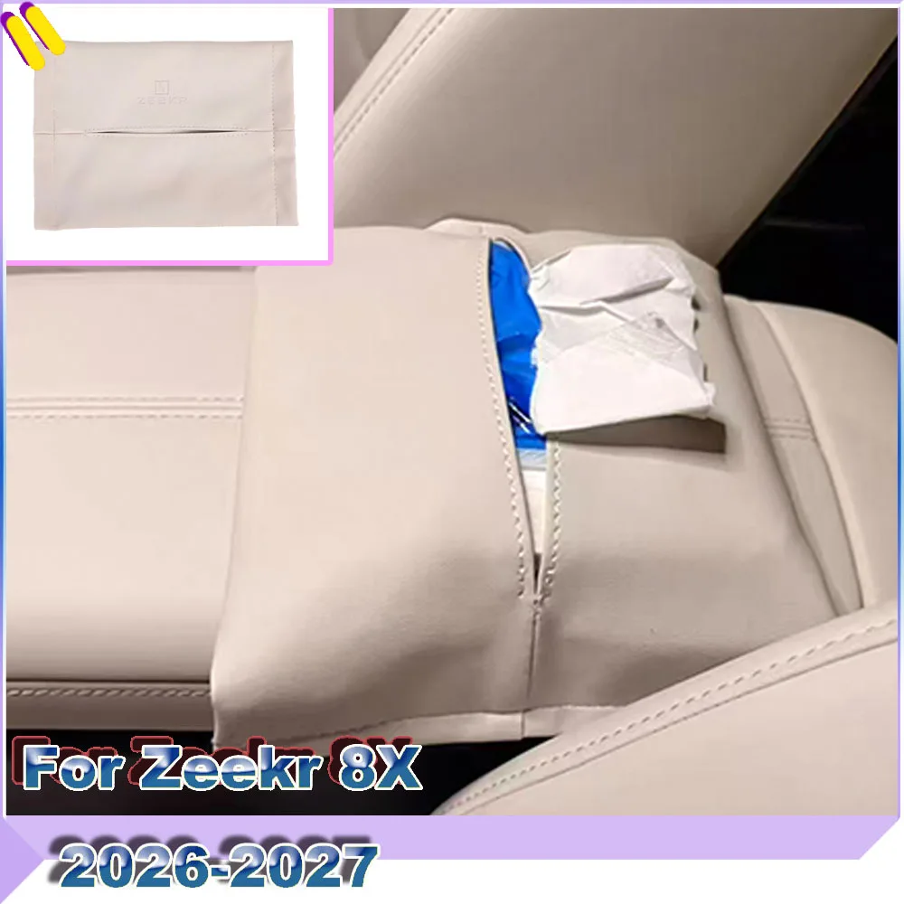 Car Seat Back Tissue Bag Paper  Storage Pocket Fit For Zeekr 8X 9X 007 009 2026-2027 Auto Interior Accessories