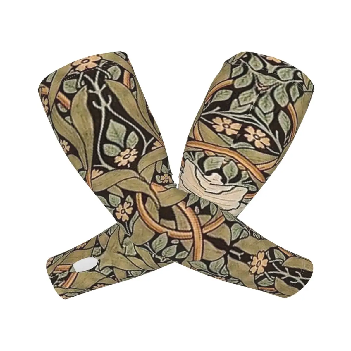 ويليام موريس بوليرسوود أكمام أذرع تبريد خارجية من الشمس فوق البنفسجية غطاء حماية صيفي من الحرير الجليدي لركوب الدراجات وأكمام وشم #1