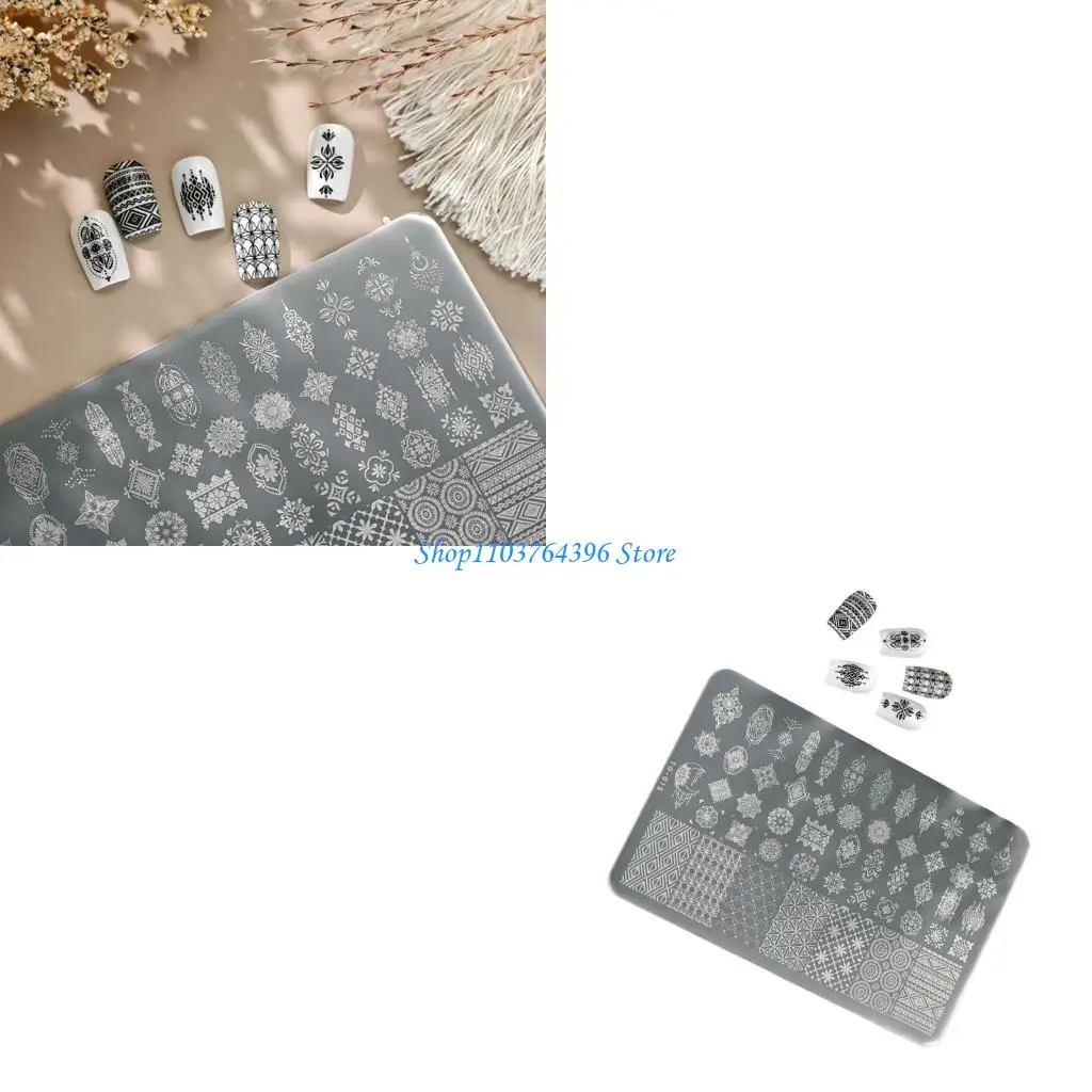 

Fashionable Art Plate Stainless Steel Stamping Tool Including Striped Houndstooth Patterns For Creative Manicures
