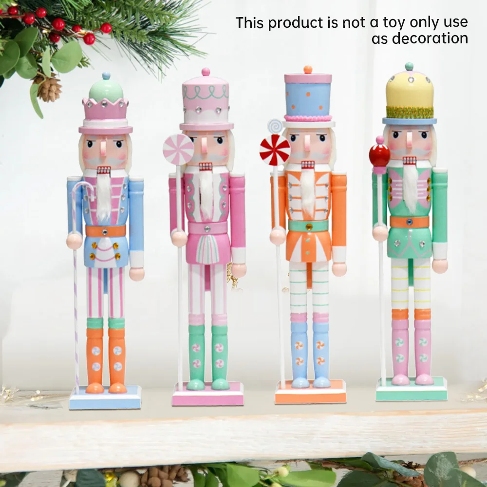 50CM Christmas Nutcracker Soldier Ornament Candy Series Wooden Handicraft Doll Toy Home Office Decoration Statues New Year Gift