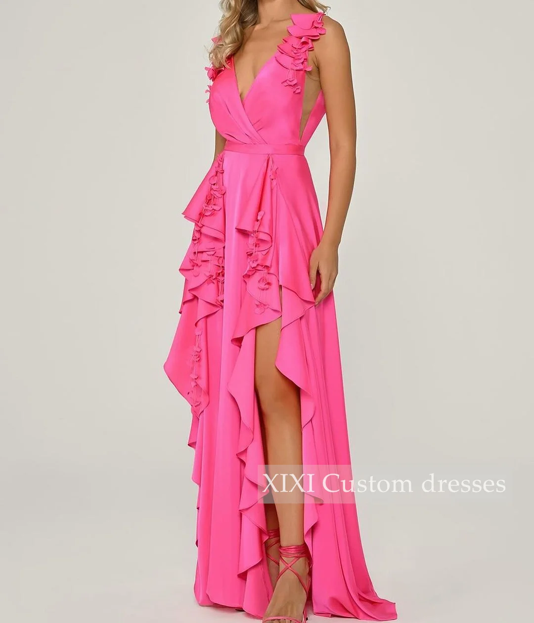 

XIXI فساتين سهرة A-Line V-Neck Floor-Length Zipper Up Elegant Party Dresses For Women 2024 Evening Dress Formal Occasion Dresse