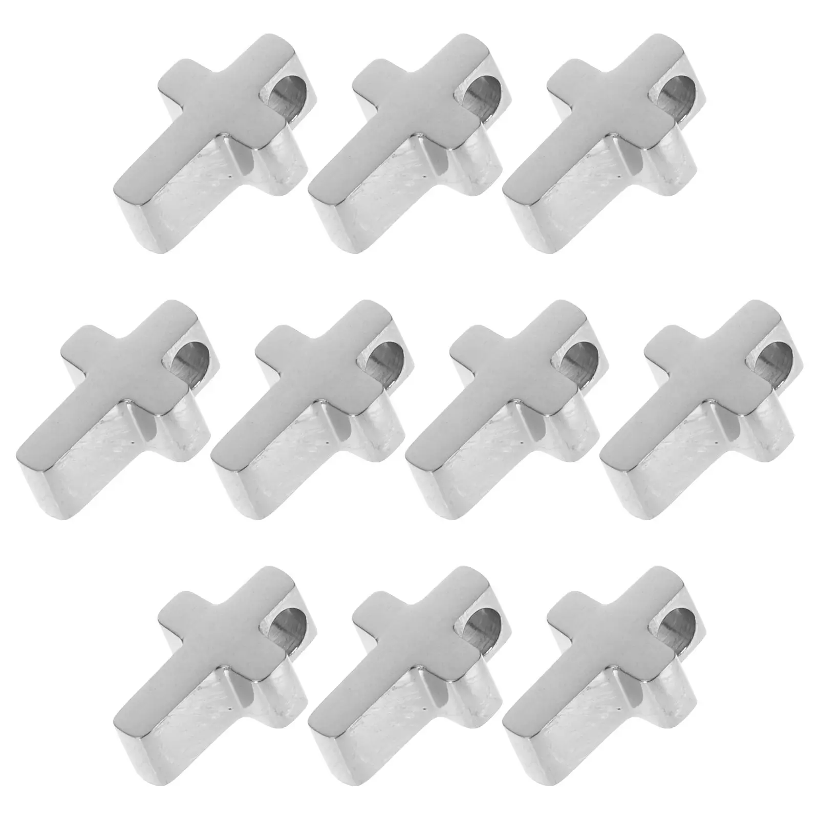 

10Pcs Cross Pendant Decor Sincere Metal Cross Fine Workmanship No Sharp Edges Safe for Sensitive Skin Ideal Gift Accessory