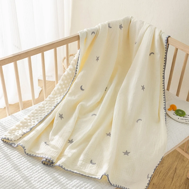 Newborn Quilts Crib Blanket Baby Wrap Blanket Receiving Wrap Infant 2-layer Stroller Bedding Breathable Swaddle Blanket