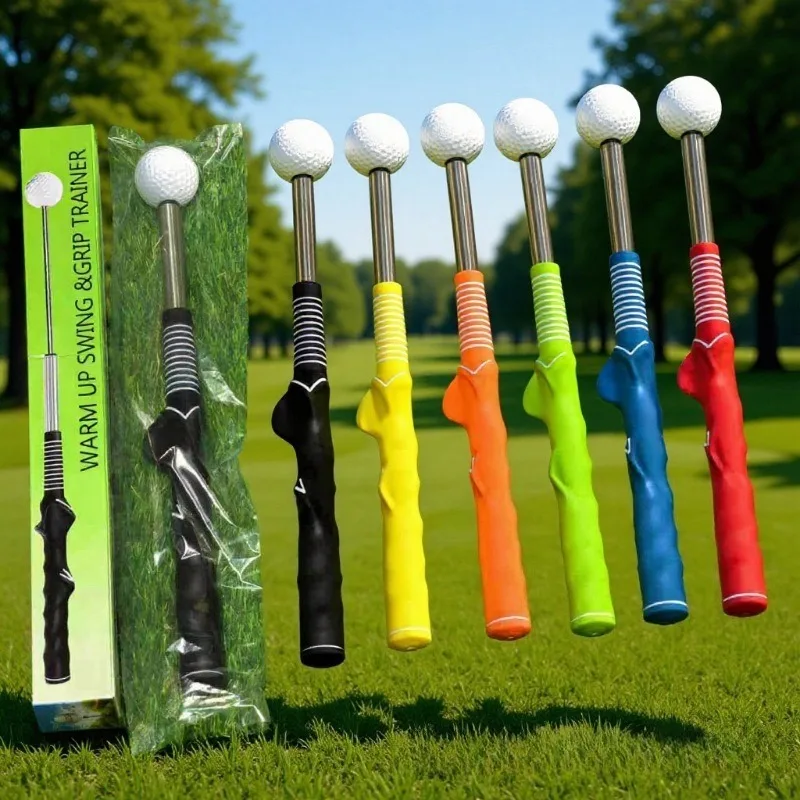 

Retractable Golf Swing Training Aid Strength Tempo Training with Anti-Slip Rubber Grip Foldable Golf Practice Aid Outdoor Sport
