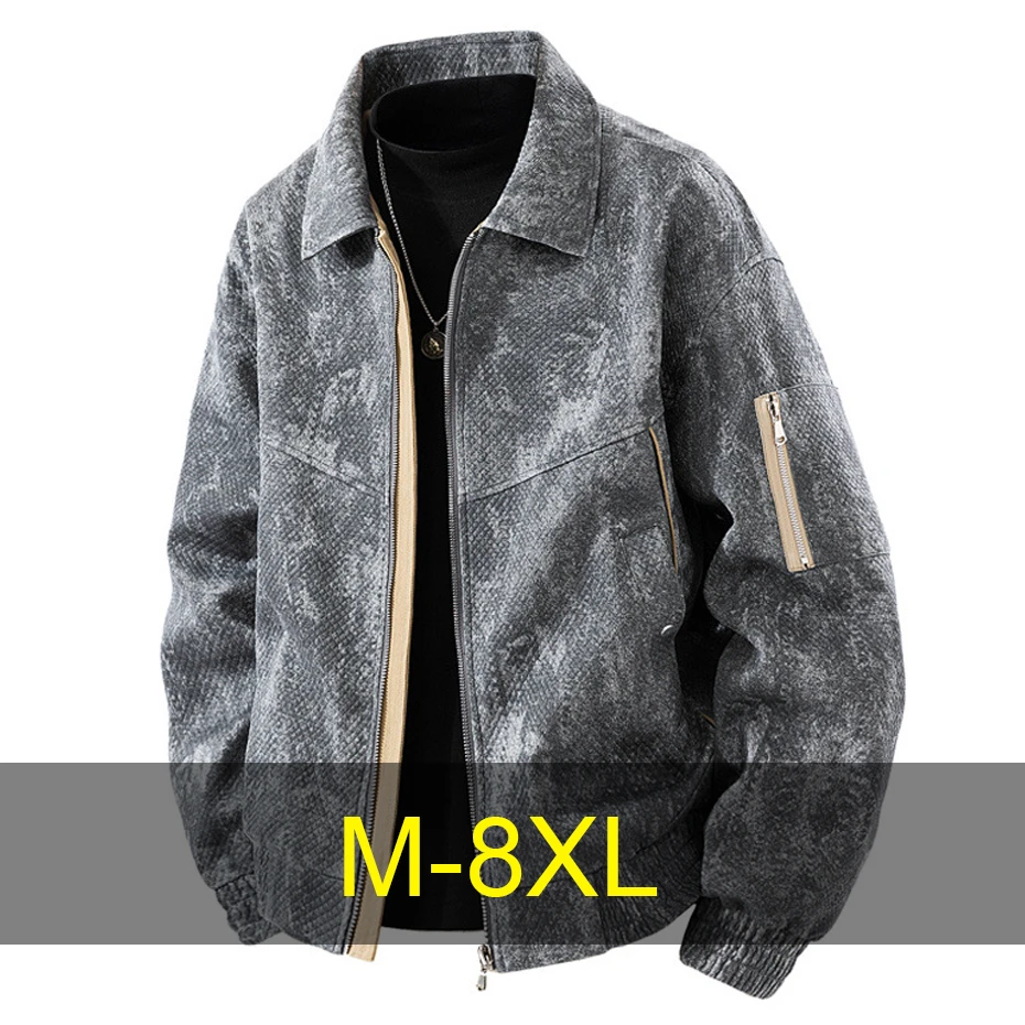 

Vintage Tie Dye Jacket Men 8XL Plus Size Jackte Coat Male Spring Autumn Coat Fashion Casual Outerwear Outdoor