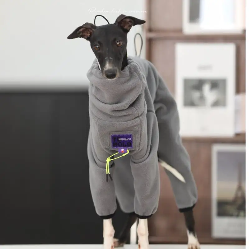 

Fashion Italian Greyhound Clothes Grey Stretch Soft Fleece Whippet 4-legged Outing Dog Clothes Greyhound Warm Clothes in Winter