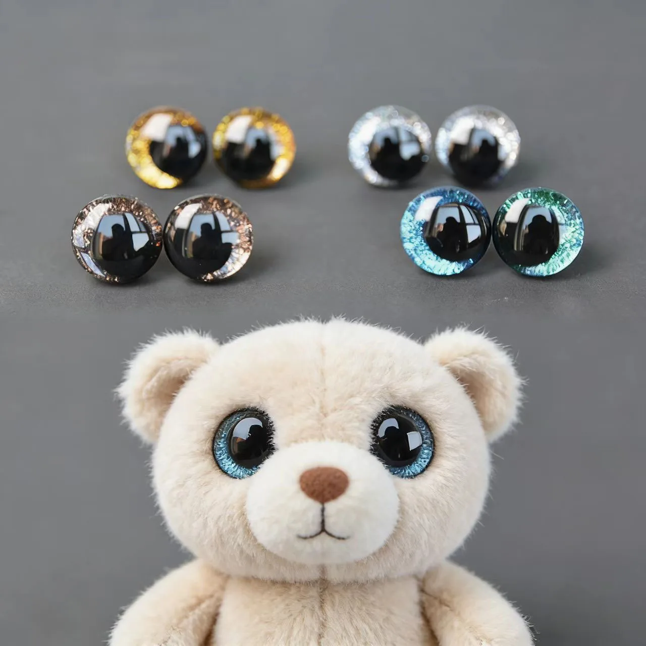 

10 шт. 3D блестящие пластиковые безопасные глазки для рукоделия, с диагональными зрачками, для амигуруми, вязания и проектов крючком, принадлежности для изготовления кукол