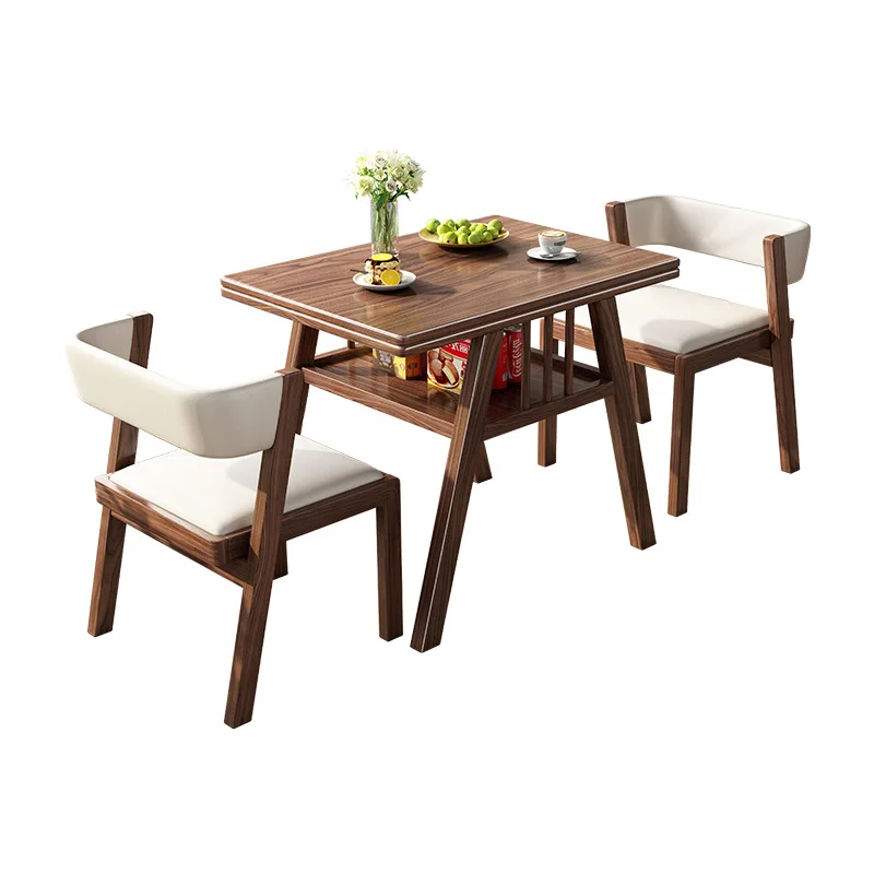 Ash wood craft new two-chair tea table tea table solid wood small combination one table two chairs household desk -piece set