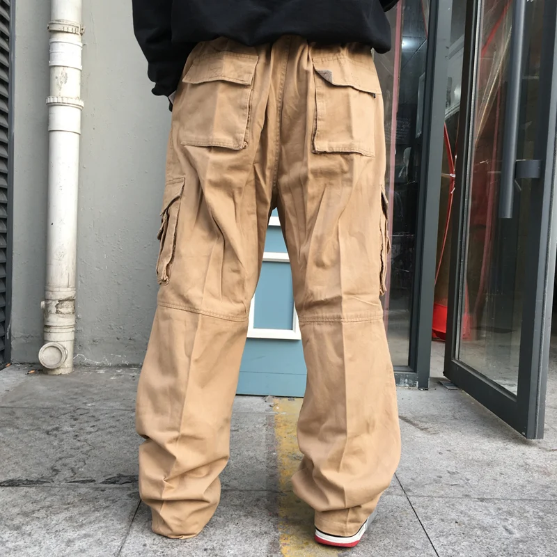 150kg Plus Size Fat Men's Work Cargo Pants Male Loose Multi-pocket Casual Straight Sports Trousers Outdoor Tactical Baggy Pants